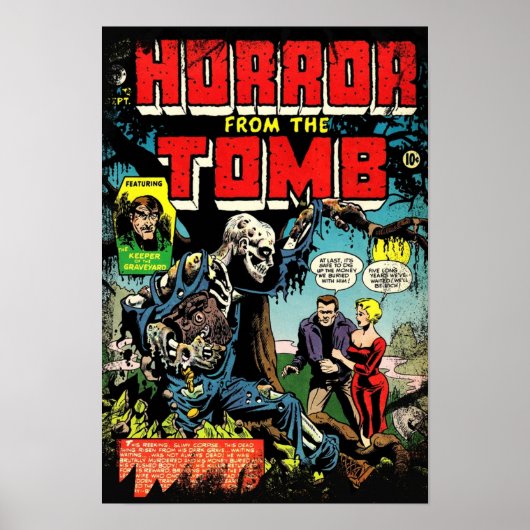 Horror van de  omslag van de tombe-strip poster (Voorkant)