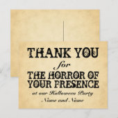 Horror van je aanwezigheid. Halloween Party Favor Briefkaart (Voorkant / Achterkant)