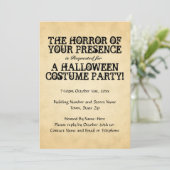 Horror van je aanwezigheid. Halloween Party. Kaart (Staand voorkant)