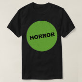 Horror VHS Sticker T-shirt (Design voorkant)
