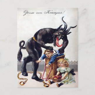 Horror Vintage - Kerstmis Duivel & Stoute Kinderen Briefkaart