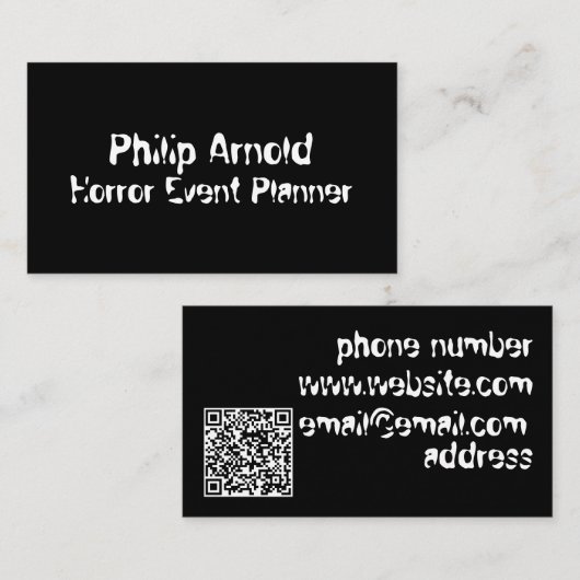 Horror-visitekaartje Visitekaartje (Voorkant / Achterkant)