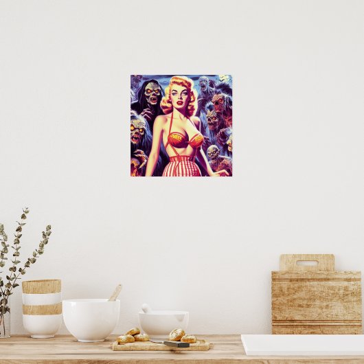  Horror Vrouw Poster (Keuken)