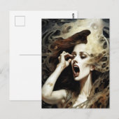 Horror Vrouw schreeuwt Briefkaart (Voorkant / Achterkant)