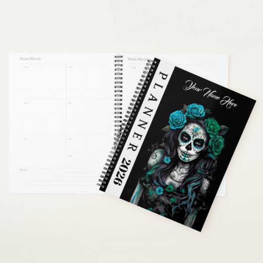 Horror Vrouwen Scull Jaar 2026 Maandelijks Dagelij Planner (Display)