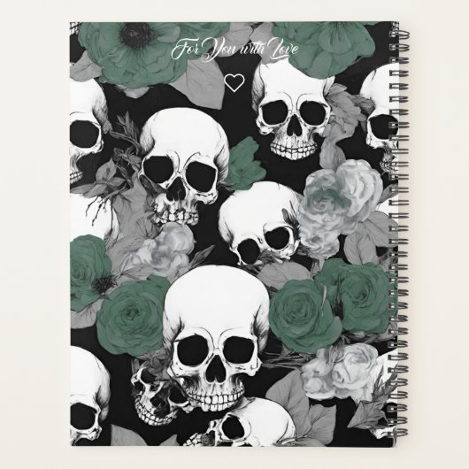 Horror Vrouwen Scull Jaar 2026 Maandelijks Dagelij Planner (Achterkant)