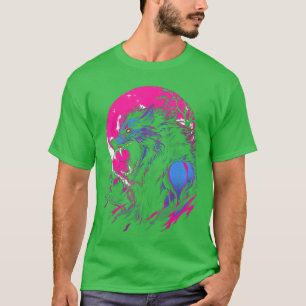 Horror Weerwolf Hoofd Halloween Mythologie Wolf We T-shirt