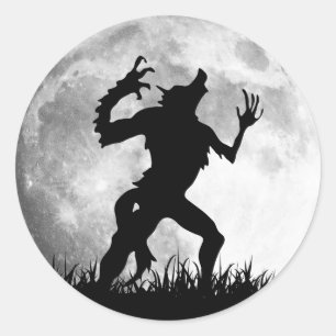 Horror weerwolf Volle Maan Transformatie - Cool Ronde Sticker