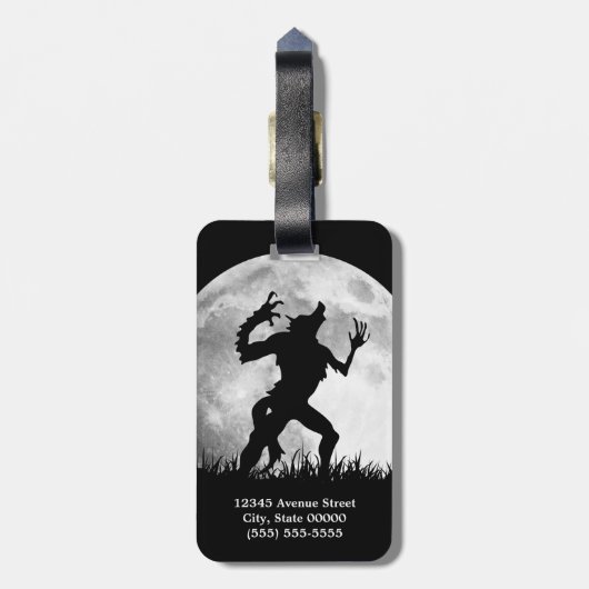 Horror Werewolf Full Moon Transformation - Koel Bagagelabel (Achterkant verticaal)