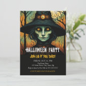 Horror Witch Face Kostuum Halloween Verjaardag Kaart (Staand voorkant)