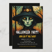 Horror Witch Face Kostuum Halloween Verjaardag Kaart (Voorkant / Achterkant)