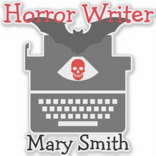 Horror Writer Sticker (Voorkant)