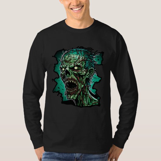 Horror Zombie Nightmare Scary Terrifying Halloween T-shirt (Voorkant)