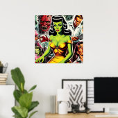 Horror Zombie Pin-up Poster (Thuiskantoor)