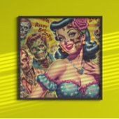 Horror Zombie Pin-up Poster