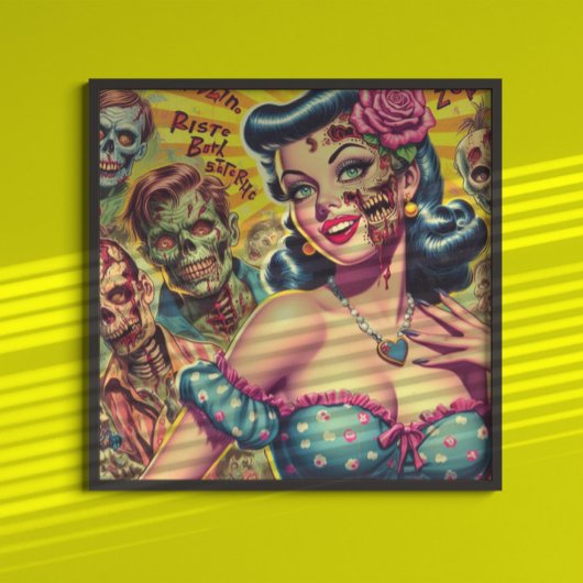 Horror Zombie Pin-up Poster