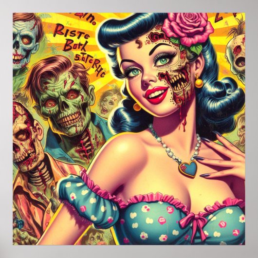 Horror Zombie Pin-up Poster (Voorkant)