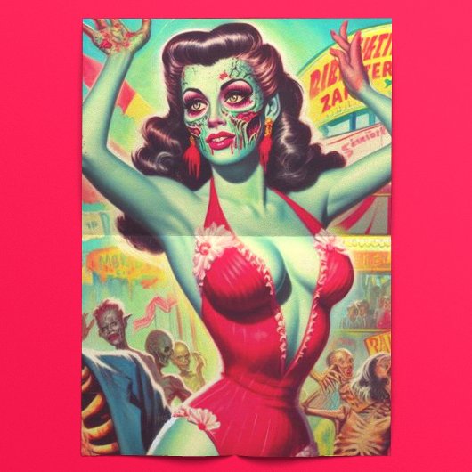 Horror Zombie Pinup Tissuepapier