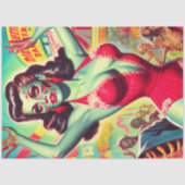 Horror Zombie Pinup Tissuepapier (Voorkant)