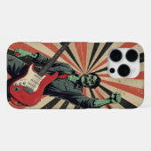 Horror Zombie Rock Guitarist Soviet Art Music Fan iPhone Hoesje (Achterkant horizontaal)
