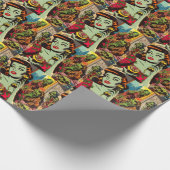 horror zombie strips cadeaupapier (Hoek)