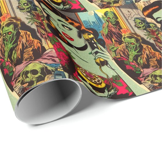  horror zombie strips cadeaupapier (Rol Hoek)