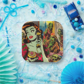  horror zombie strips papieren bordje (Feest)