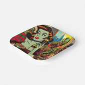  horror zombie strips papieren bordje (Gebogen)