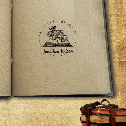 horrorboek uit de bibliotheek van rubberstempel