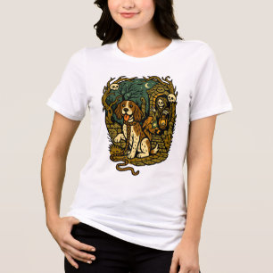 Horrorele Griezelige Skelet Honden Esthetiek Tri-Blend Shirt