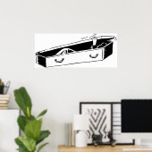 Horrorele Hand Uitkomend uit Kist Poster (Thuiskantoor)