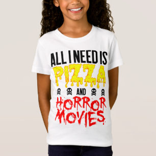 Horrorfilm Pizza Alles wat ik nodig heb Halloween T-shirt