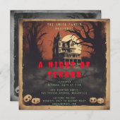 Horrorfilm Poster Halloween Feest Uitnodiging (Voorkant / Achterkant)