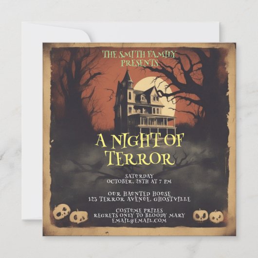 Horrorfilm Poster Halloween Party Invitation (Voorkant)