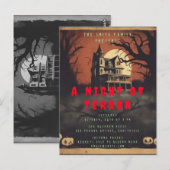 Horrorfilm Poster Halloween Party Invitation Briefkaart (Voorkant / Achterkant)