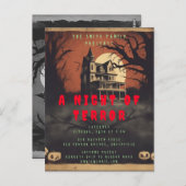 Horrorfilm Poster Halloween Party Invitation Briefkaart (Voorkant / Achterkant)