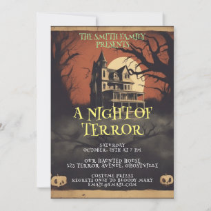 Horrorfilm Poster Halloween Party Invitation Kaart