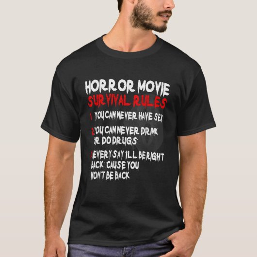 Horrorfilm Regels 80s horrorfilm TShirt (Voorkant)
