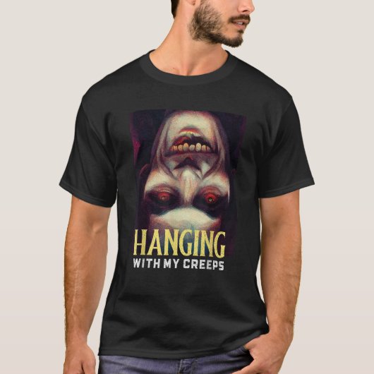 horrorfilm Spooky Vampire Hanging Met M T-shirt (Voorkant)
