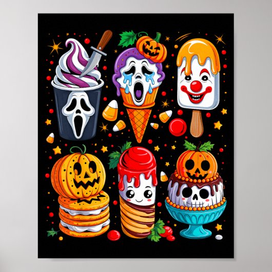 Horrorfilm Zomer Popsicle Halloween Ijs Poster (Voorkant)