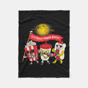 Horrorfilms bekijken Halloween Funny Ghost Skeleto Fleece Deken