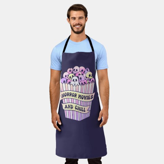 Horrorfilms en Chill Schattige Halloween Schort (Gedragen)