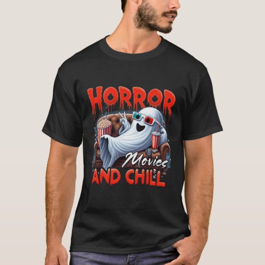 Horrorfilms en Chill Spooky Ghost-filmliefhebbers T-shirt (Voorkant)