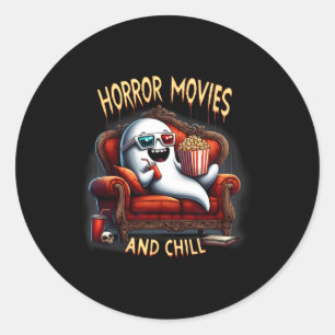 Horrorfilms en Chill Spooky Halloween Ghost-film Ronde Sticker