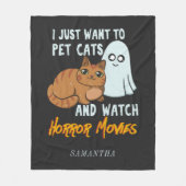 Horrorfilms en gepersonaliseerde computerkatten be fleece deken (Voorkant)