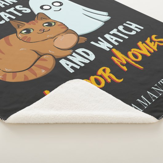 Horrorfilms en huiskatten bekijken Halloween Custo Sherpa Deken (3/4)