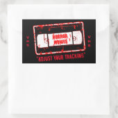 Horrorfilms - Videocassette Pas je tracking aan Rechthoekige Sticker (Tas)