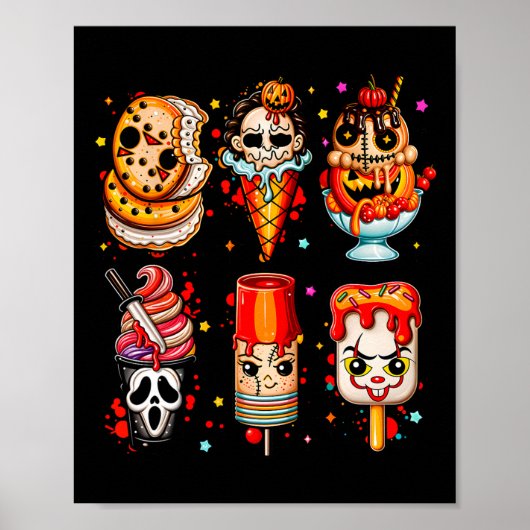 Horrorfilms Zomer Popsicle Halloween Ice Cream Poster (Voorkant)