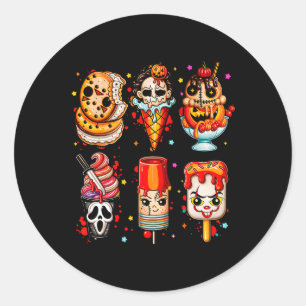 Horrorfilms Zomer Popsicle Halloween Ice Cream Ronde Sticker