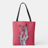 Horrorhand met Rozen Gothic Dark Fantasy Tote Bag (Achterkant)
